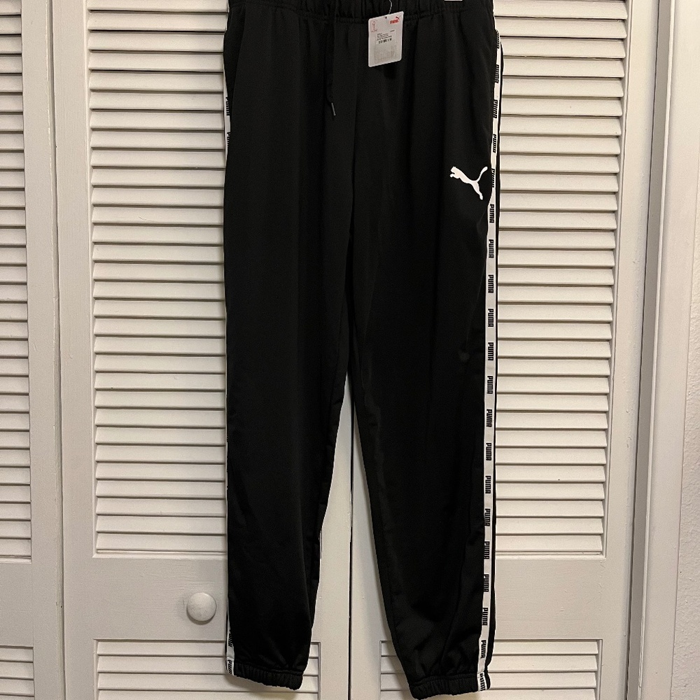 Puma Micro Tape Tricot Pant Black White Mens Large New With Tags Activewear Jog